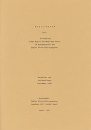 Registratur PA. 4 Teilnachlass Ernst Rudolf und Anneliese Scherz im Personenarchiv der Basler Afrika Bibliographien