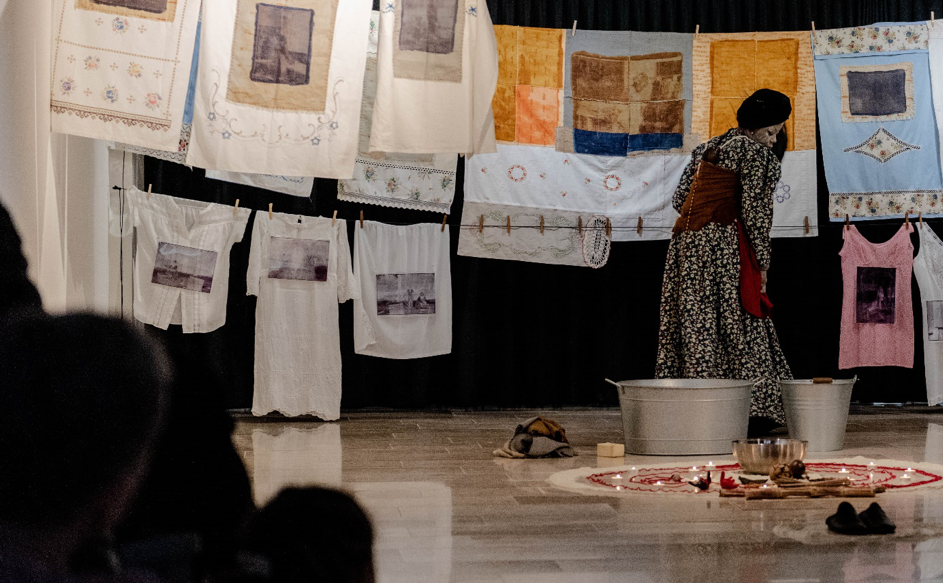 “Ousie Martha” - Tuli Mekondjo’s performance at the Basler Afrika Bibliographien, April 2023. Photographer: Raluca-Maria Marcu.
